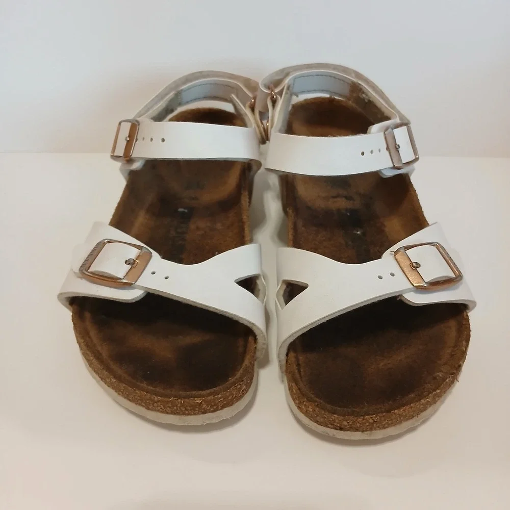 BIRKENSTOCK Rio Sandals Kids Size 1 White Birko-Flor Comfort